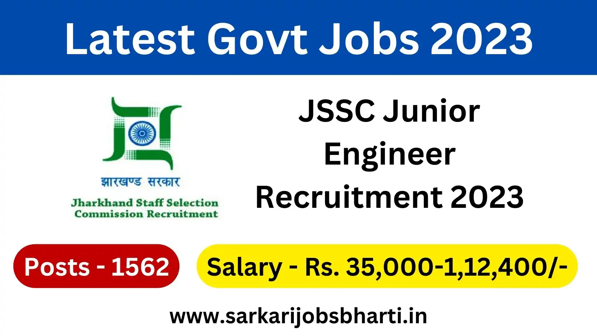 JSSC JE Recruitment 2023 Apply Online For 1562 Vacancies