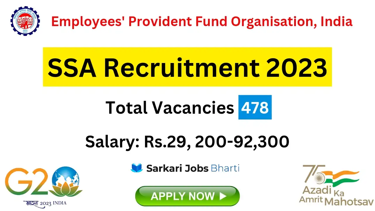 EPFO SSA Recruitment 2023