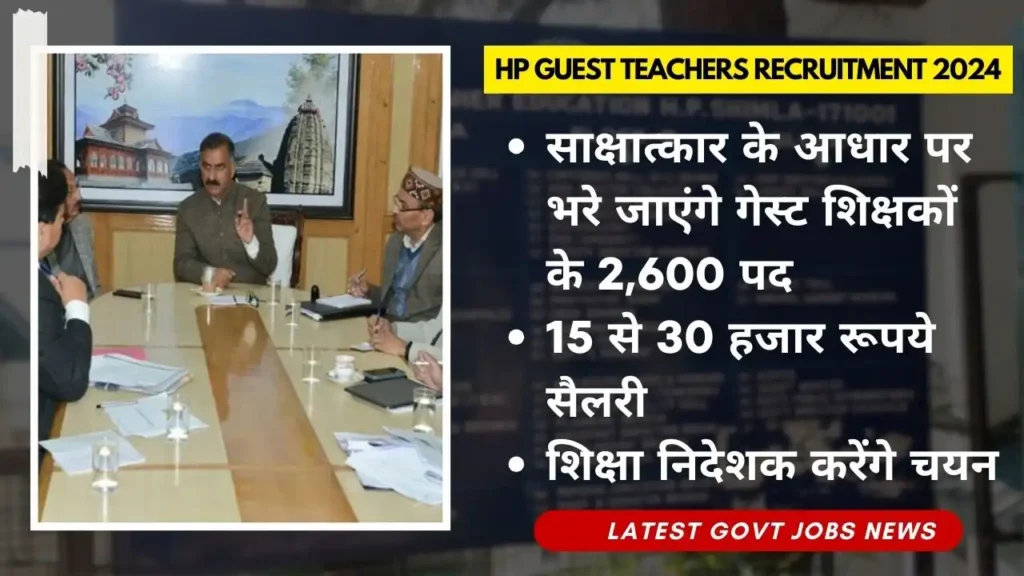 HP Guest Teachers Recruitment 2024